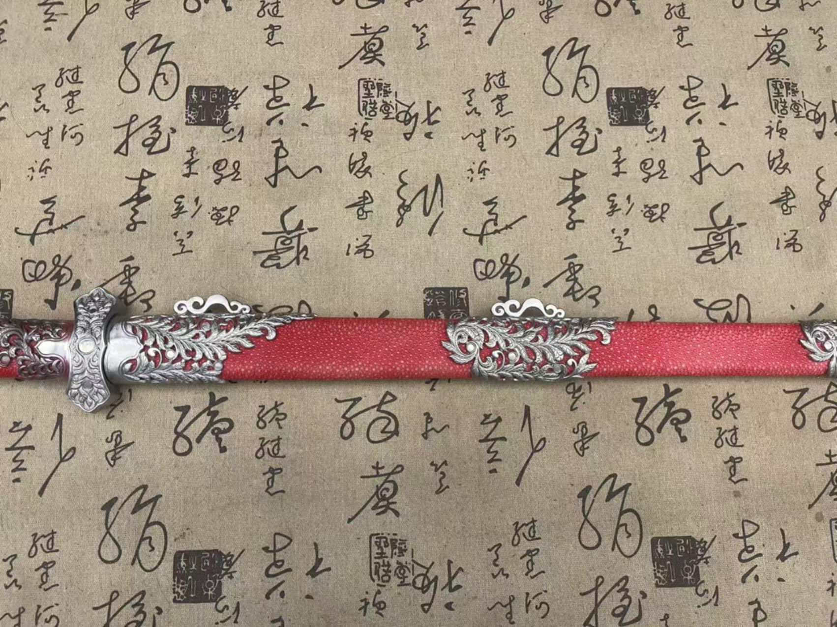 Cloudhammer Tang Heng Dao - Red Meteor - Pattern Welded Meteorite Steel