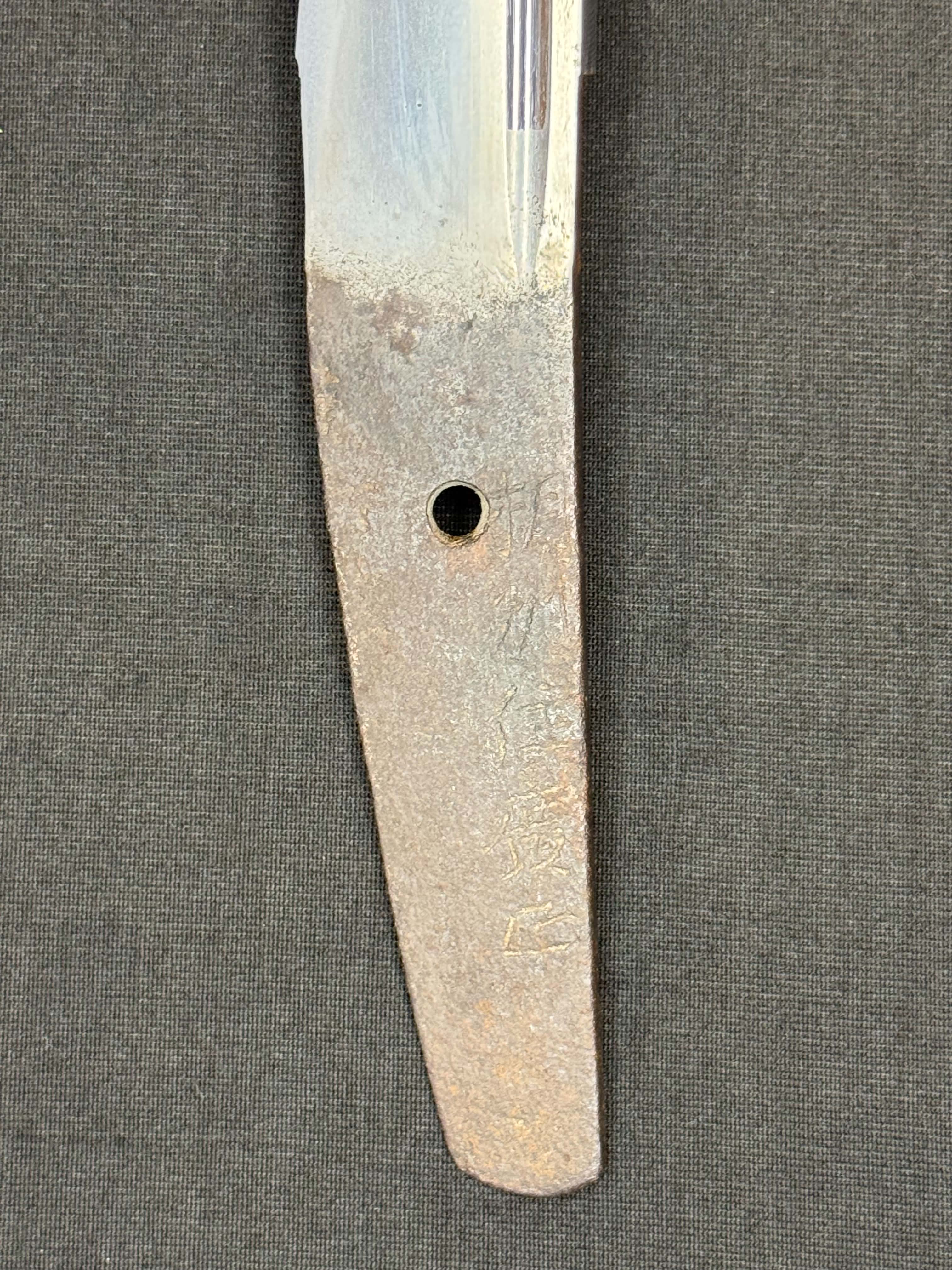 Antique Nihonto - Muromachi Period (500 years old) Wakizashi in Shirasaya - signed Soshu Ju Hiromasa