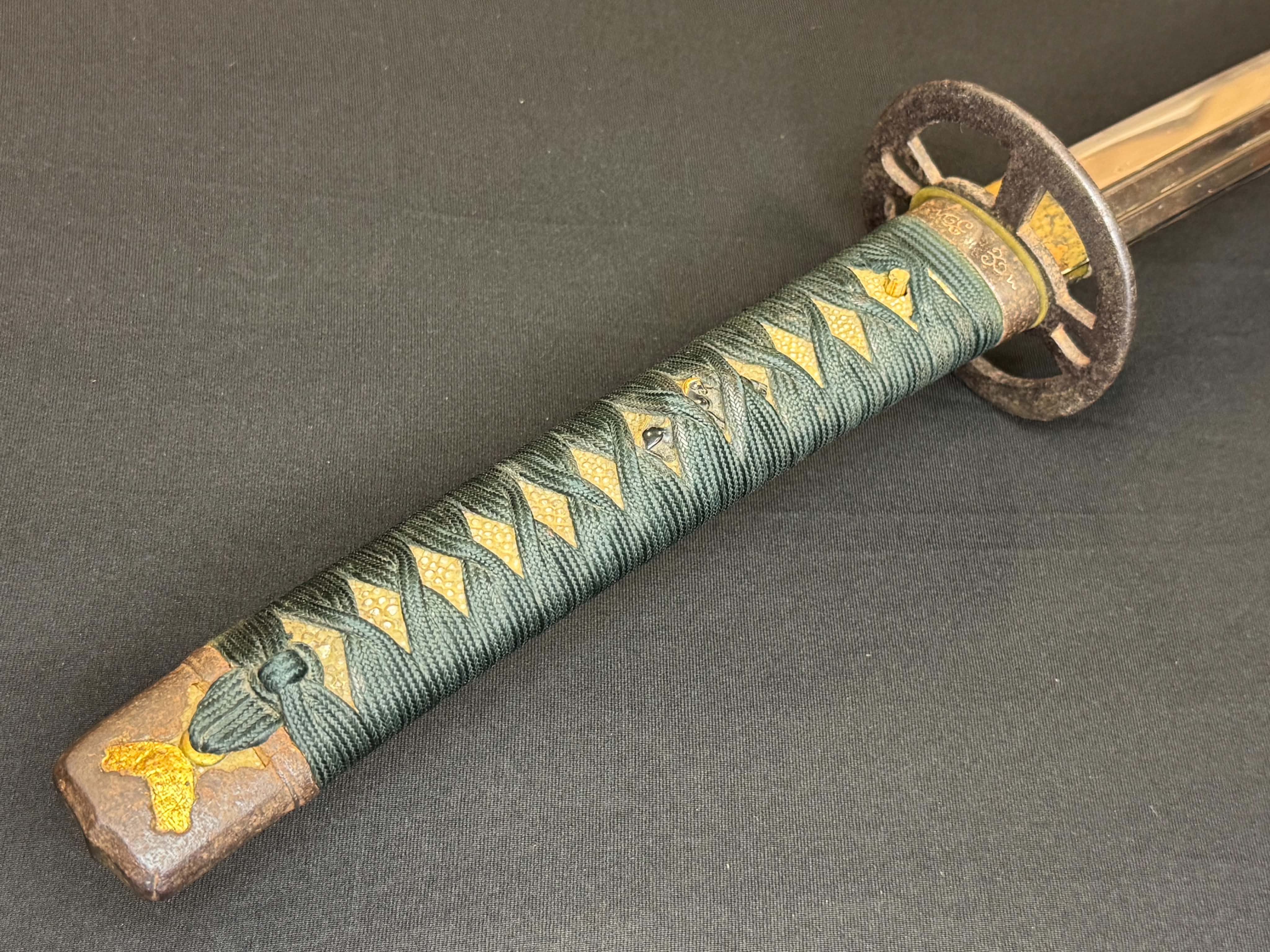 Antique Nihonto - Katana in Handachi Koshirae, Signed Chikushu Ju Sa Yasuchika, Dated Genji 1 (1864) NBTHK Certified