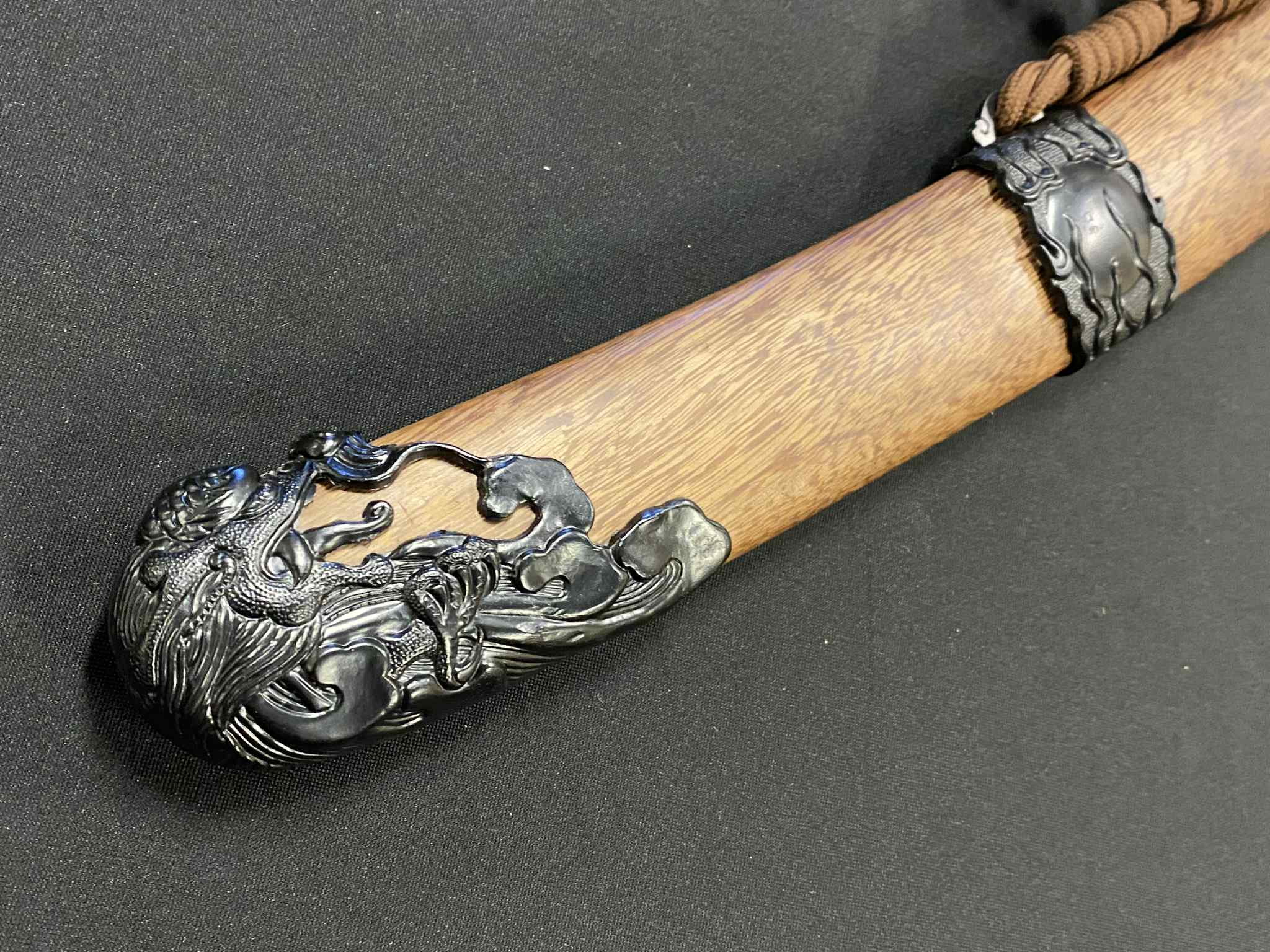 Dao Dagger - Fire Dragon Red Damascus Steel