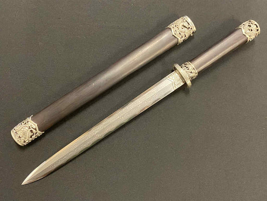 Eight Face Dagger - Dragon Needle - Damascus