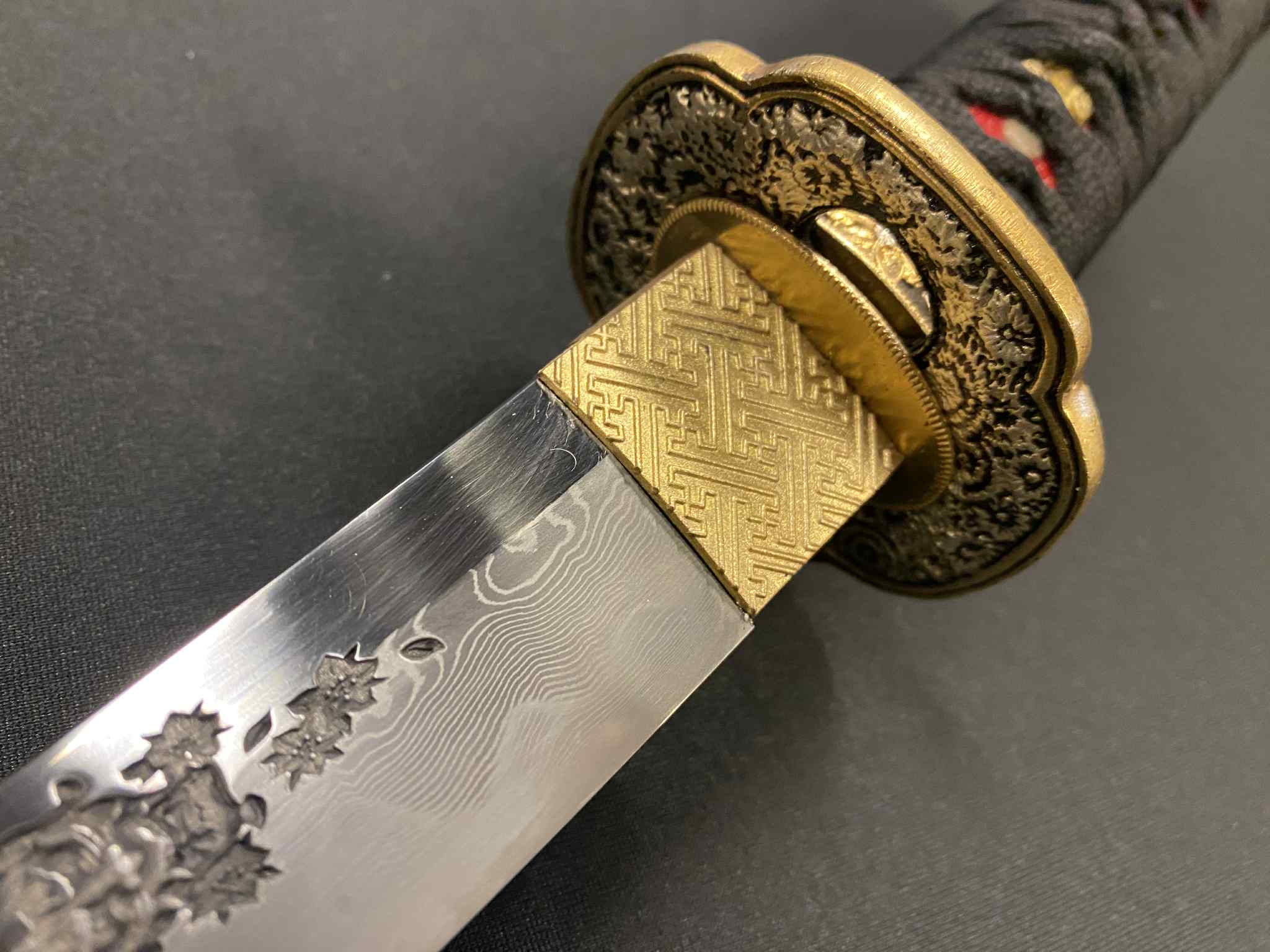 Phoenix Armory Tanto - Demon Blossoms - Folded Steel, Oni Horimono