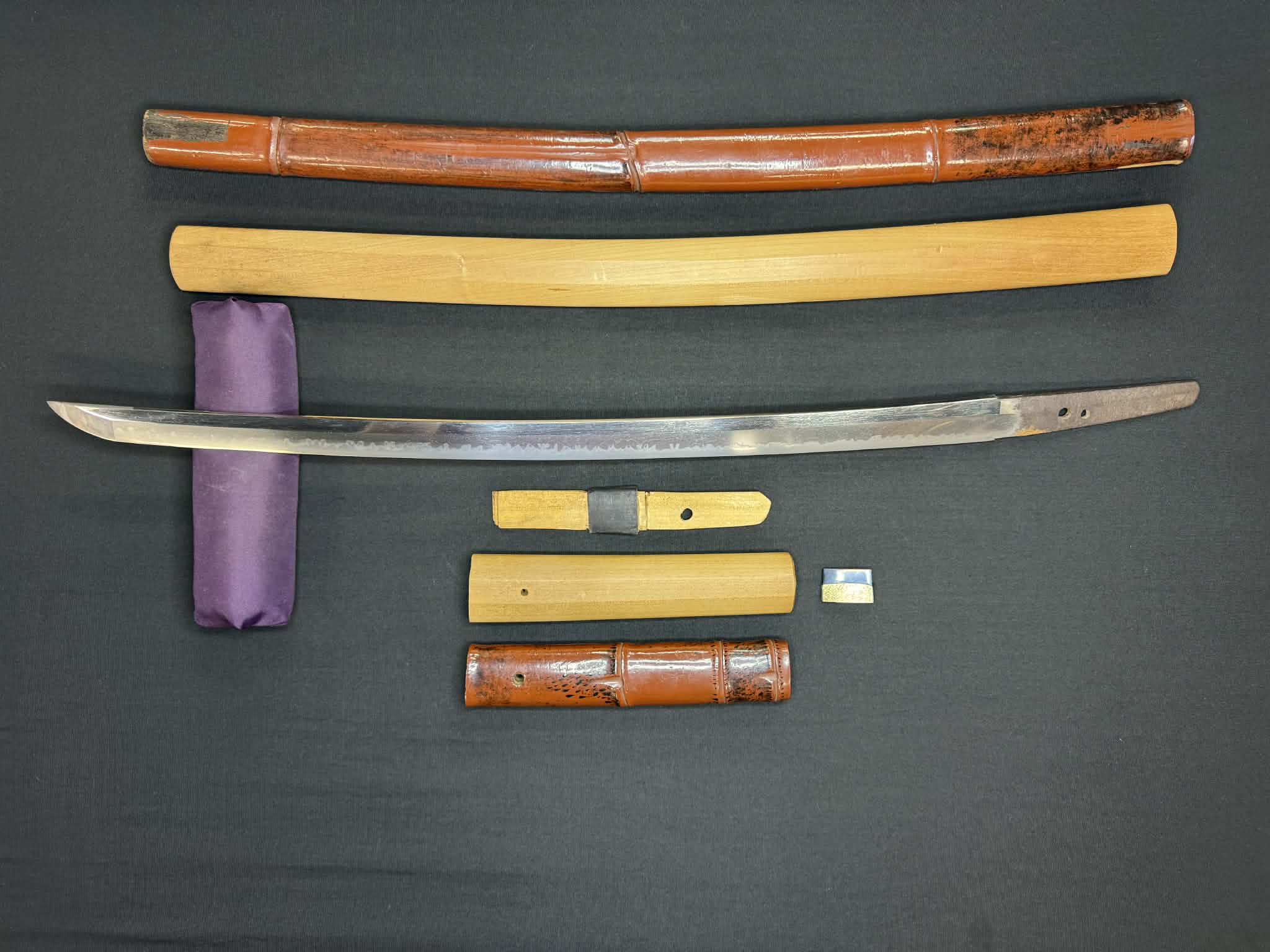 Antique Nihonto - Late Edo Wakizashi in Shirasaya with Shikomizue mounts (Stick Sword)