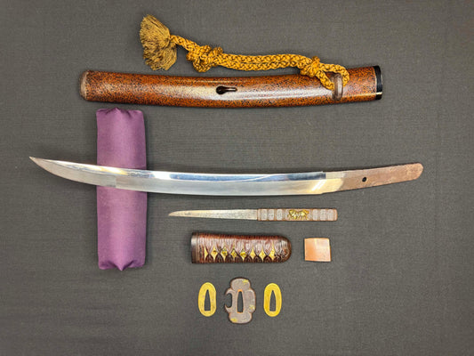 Antique Nihonto - okissaki Nagamaki naoshi in Wakizashi in Koshirae