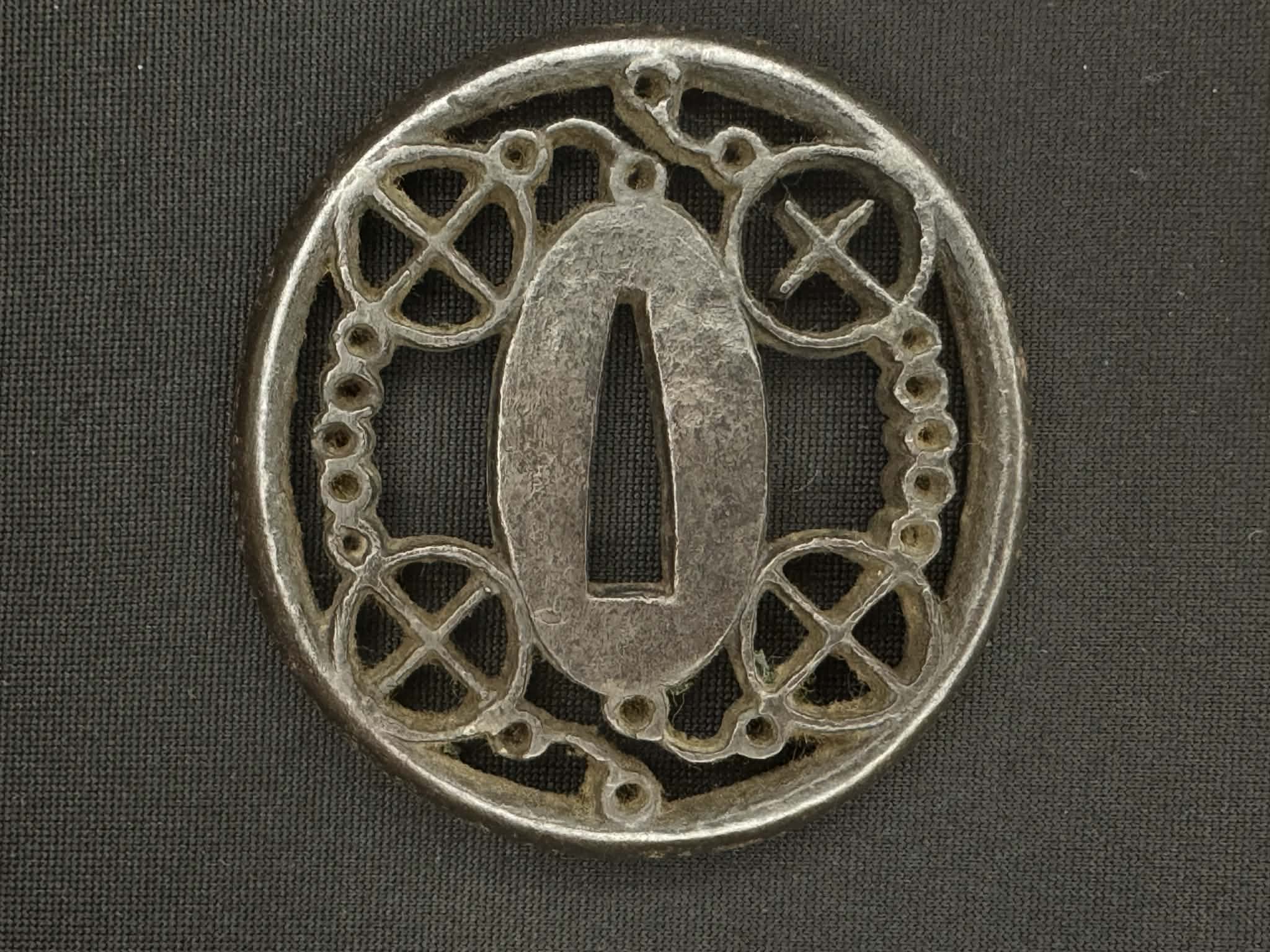 Antique Wakizashi Tsuba - Christian