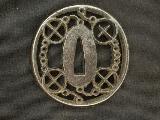 Antique Wakizashi Tsuba - Christian