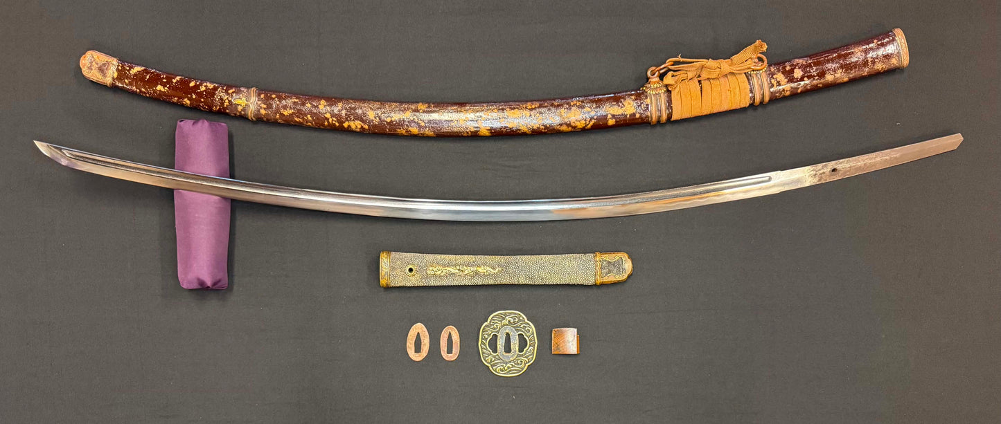 Antique Nihonto - VERY LONG, VERY CURVED Katana in Tachi Koshirae with SAIHA HAGIRE