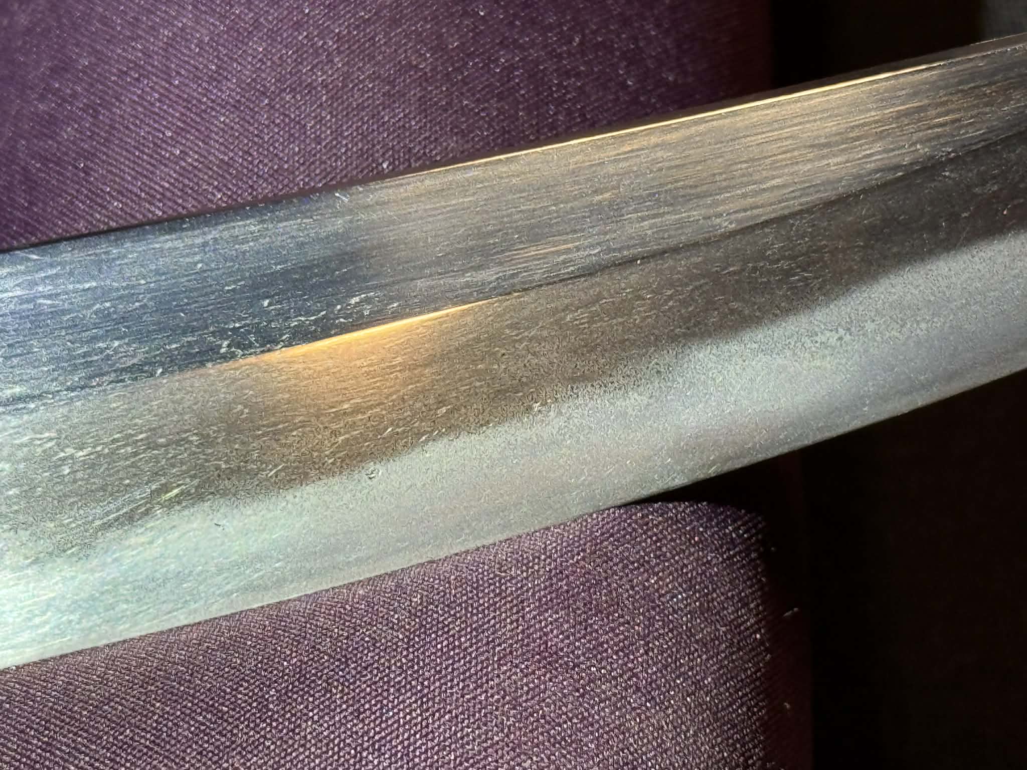 Antique Nihonto - Late Muromachi  (500 years old) Nagamaki Naoshi Wakizashi in Shirasaya, signed Yasunori (NBTHK certified)