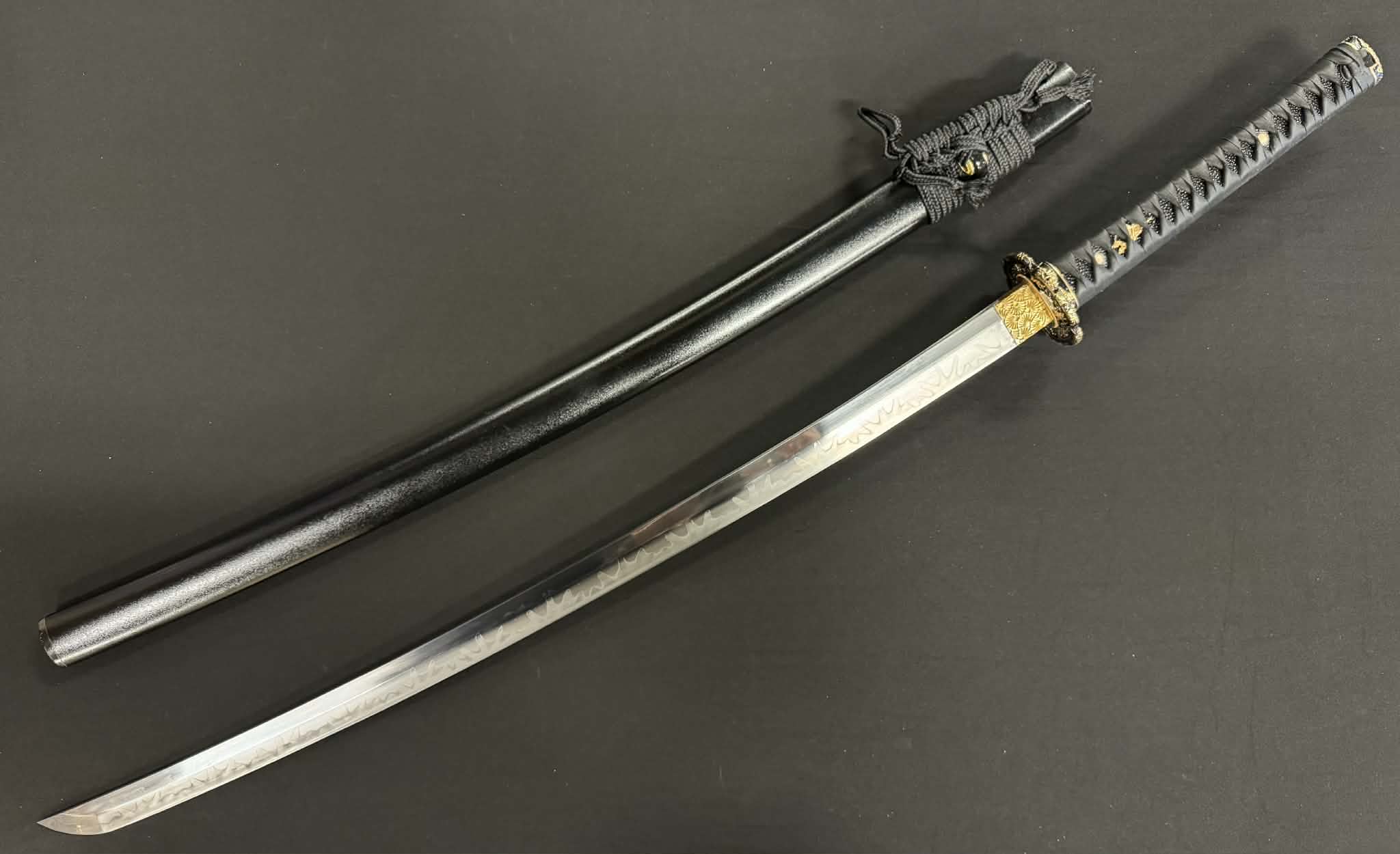 Moritaka Razor Prestige Katana - Midnight Spring - Clay-Tempered T10 Choji hamon, Hazuya Polish