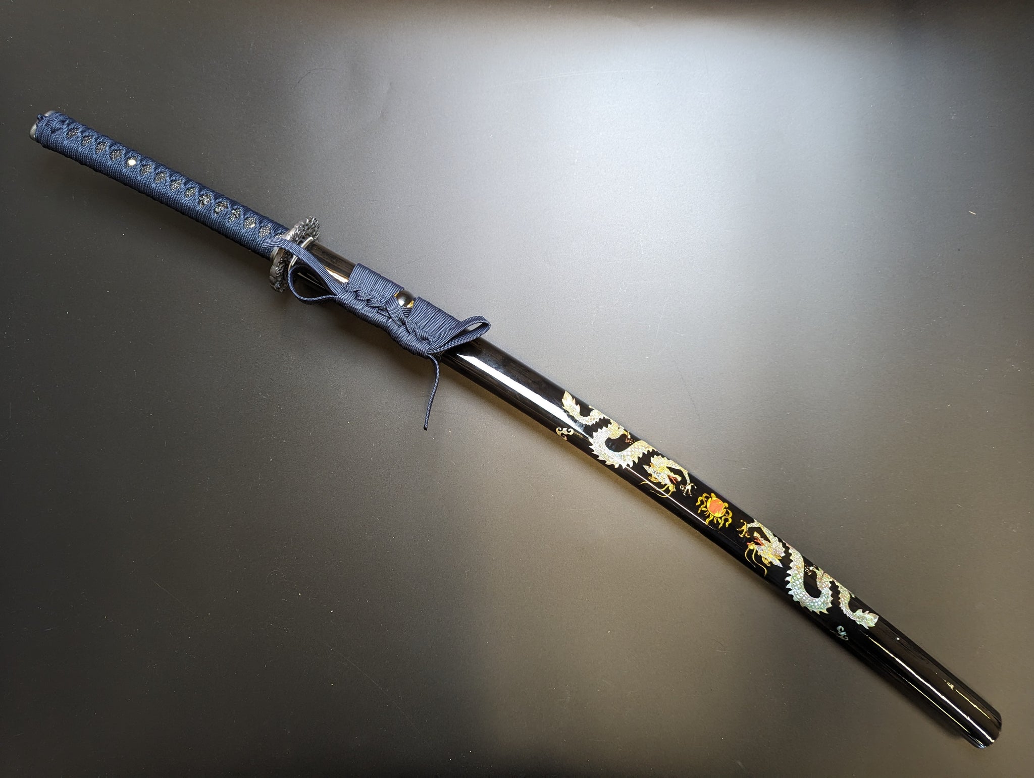 Phoenix Armory Katana - Cobalt Dragon - Engraved 65mn