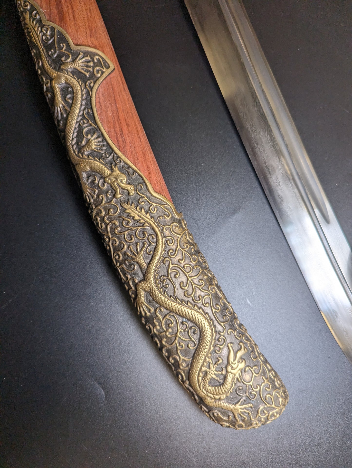 Phoenix Arms Brass Dragon Yanling Dao, Damascus Steel