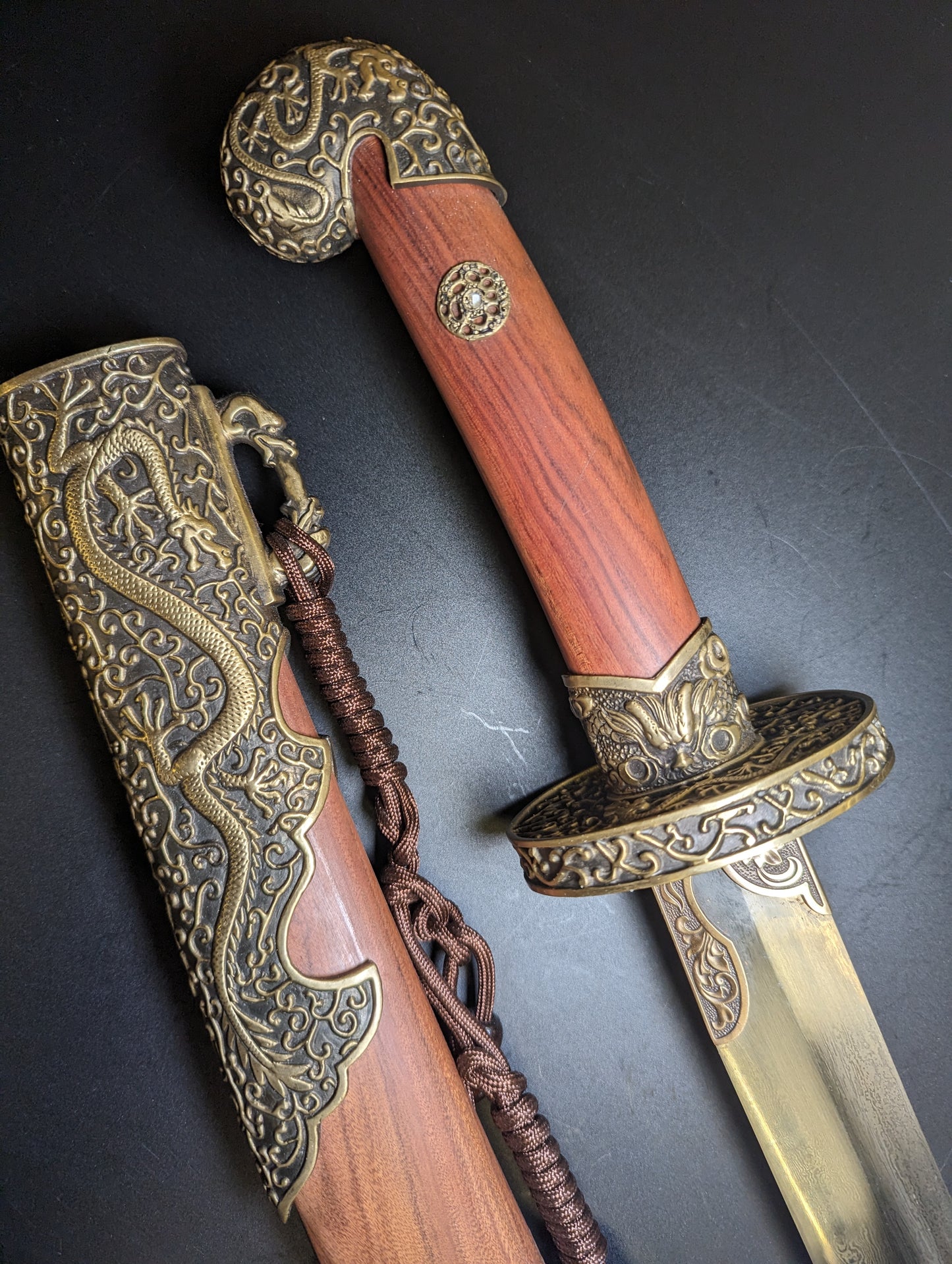 Phoenix Arms Brass Dragon Yanling Dao, Damascus Steel