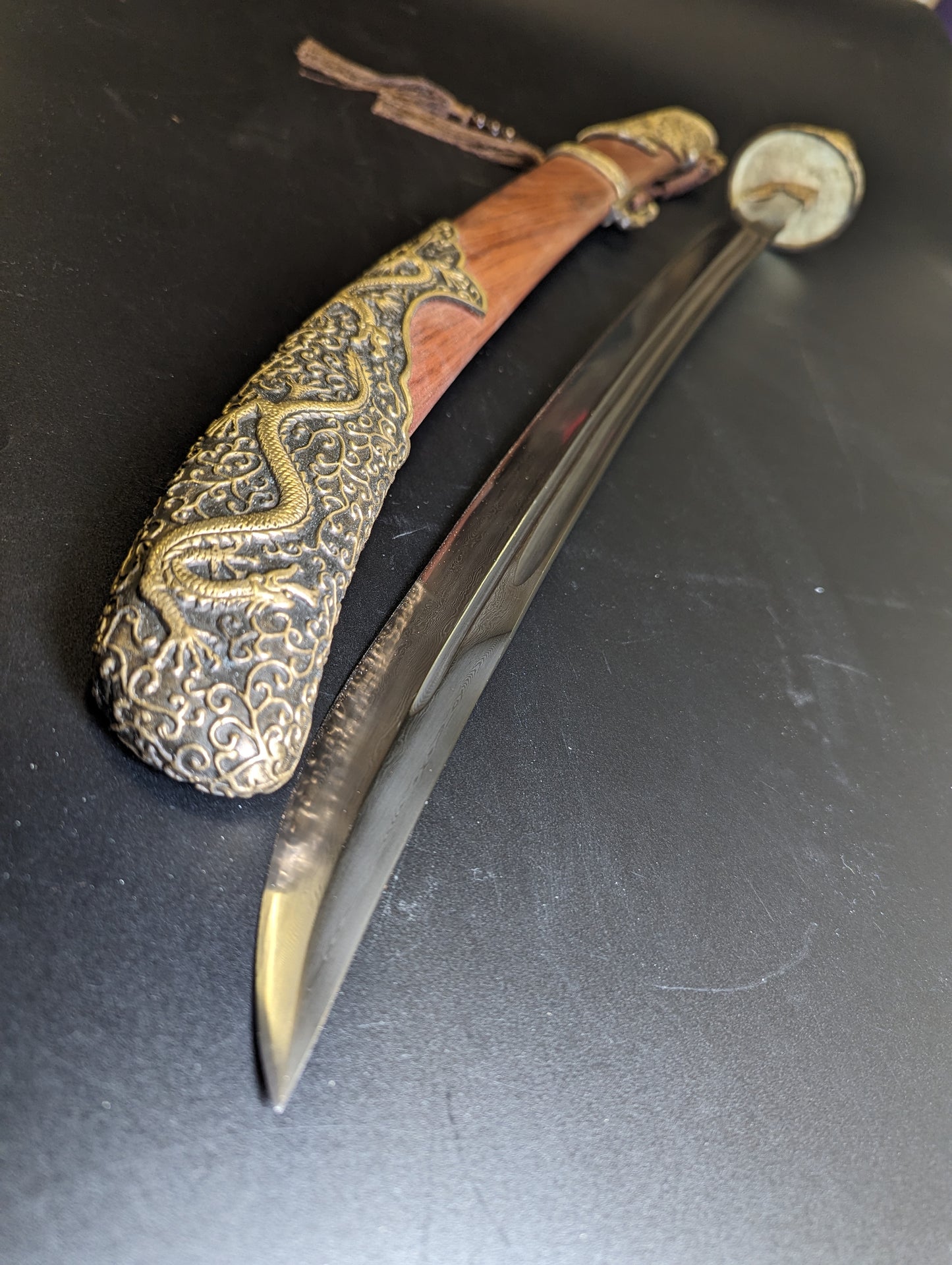 Phoenix Arms Brass Dragon Yanling Dao, Damascus Steel