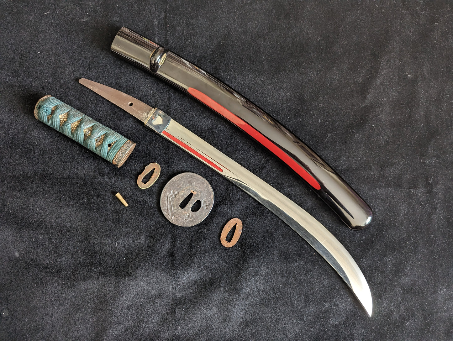 Antique Nihonto -  Naginata Naoshi Wakizashi - Fujiwara Takada, Late Edo, Unsigned