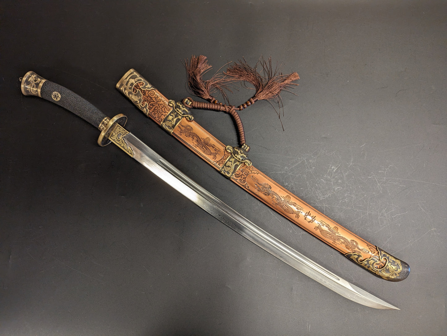 Phoenix Arms Ming Dao - Damascus Blade, copper scabbard