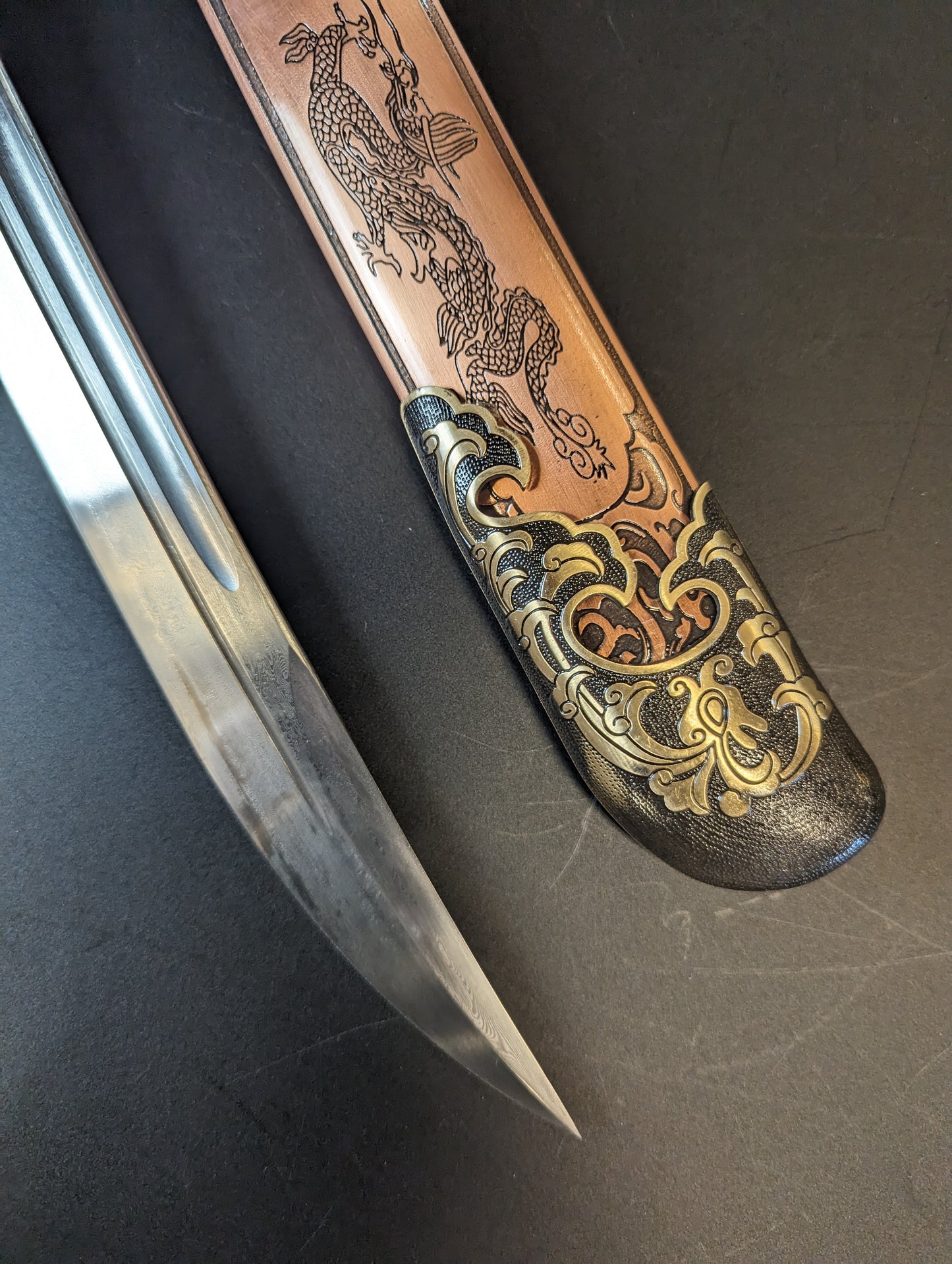 Phoenix Arms Ming Dao - Damascus Blade, copper scabbard