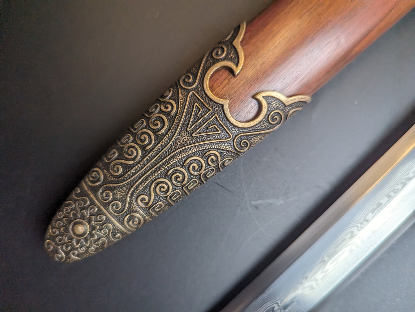 Phoenix Arms Jian - Brass Handle Damascus Steel