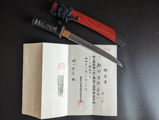 Antique Nihonto -  Tanto in Dencho Koshirae, Late Edo (150 years), NBTHK attributed to Hideyo