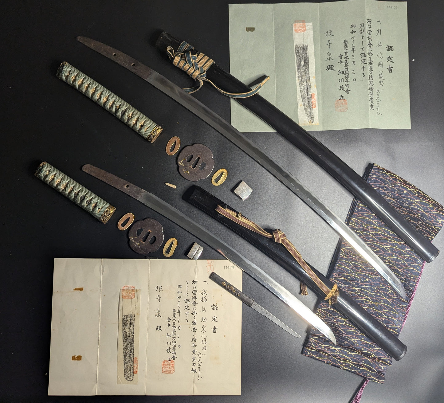 Antique Nihonto - Daishou Katana and Wakizashi, late Muromachi (425+ years old) - NBTHK Certified Nobununi - Sukemune