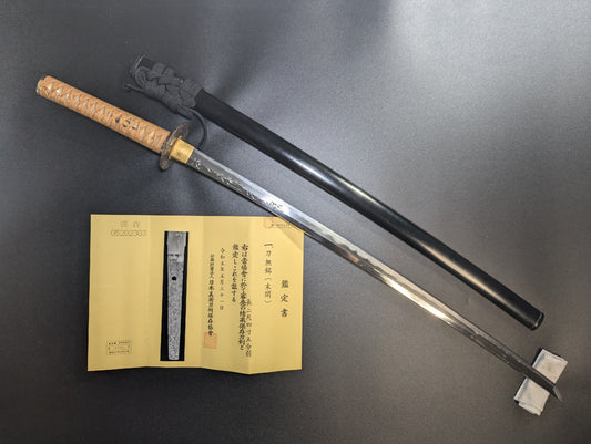 Antique Nihonto -  Long Katana with horimono in  Koshirae, late Muromachi (450+ years old) - NBTHK Hozon Attributed to Sue Seki