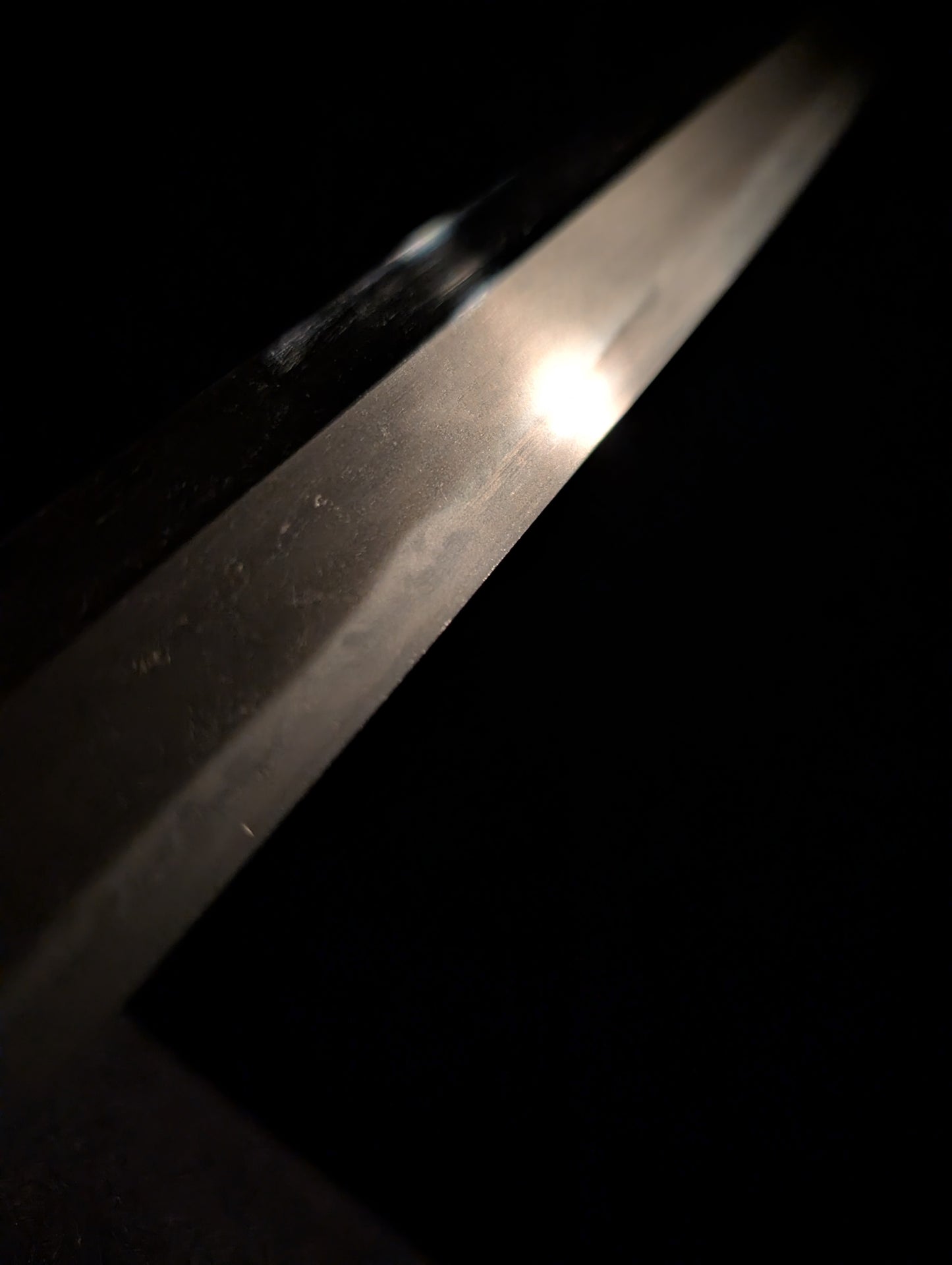 Antique Nihonto - Very Long Katana in Shirasaya - Late Muromachi (500+ years old) Fujiwara Iehide signature certified by NBTHK