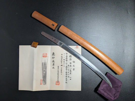 Antique Nihonto -  Late Muromachi Period Wakizashi in Shirasaya - NBTHK attributed to Takada