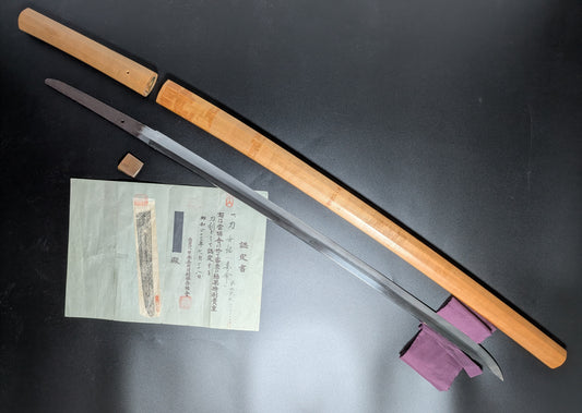 Antique Nihonto -  Bakimatsu Kinnoto Katana in Shirasaya - NBTHK attributed to Jumyo