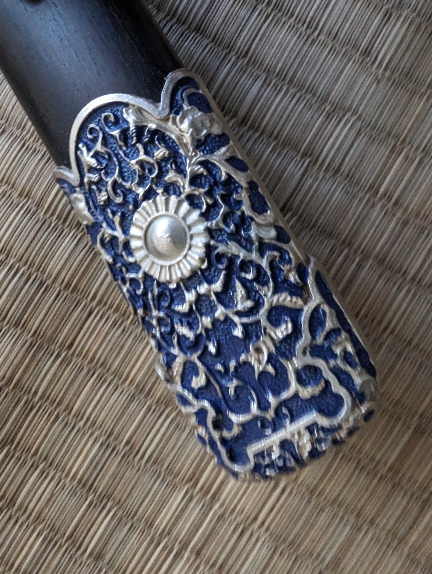 Blue Dragon Tang Jian - Phoenix Arms eight-sided Damascus, Brass fittings