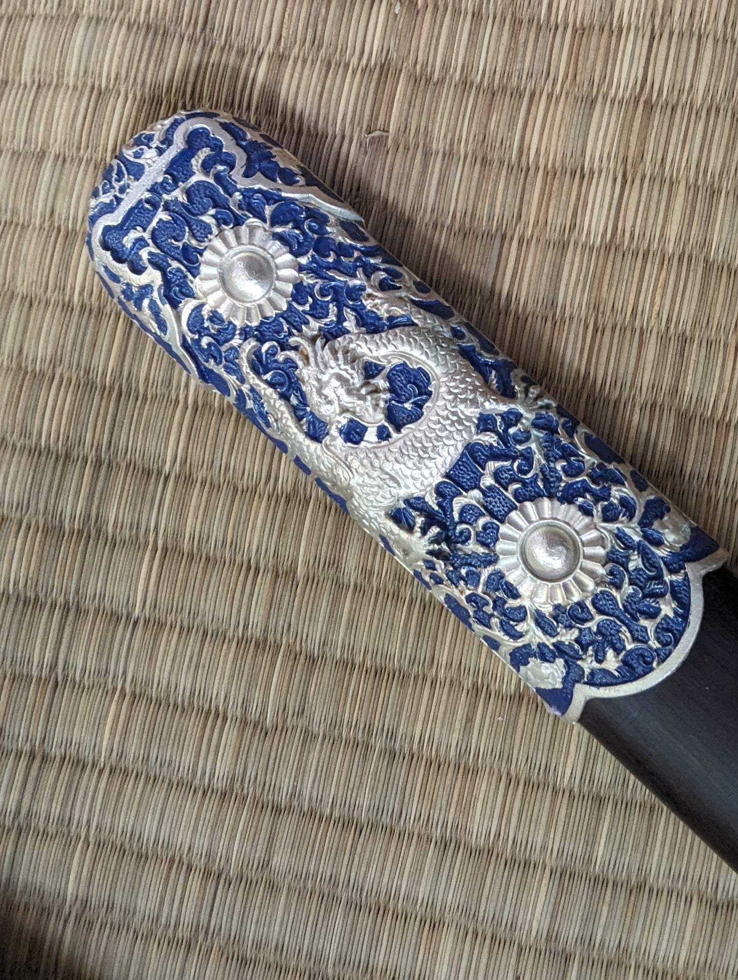 Blue Dragon Tang Jian - Phoenix Arms eight-sided Damascus, Brass fittings