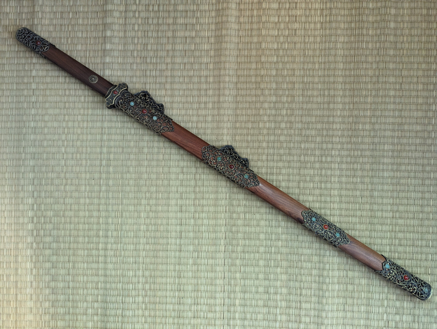 Lattice Tang Dao - Phoenix Arms Damascus, Brass fittings