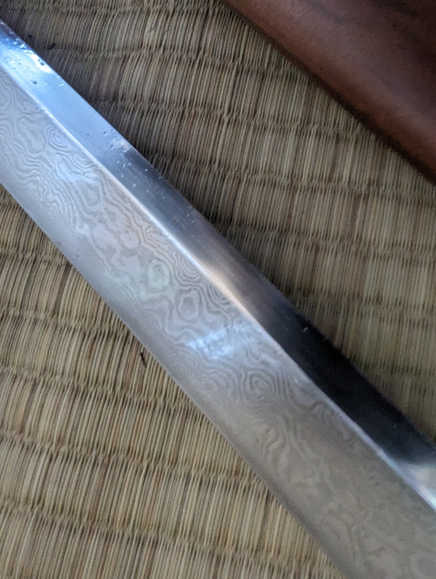 Lattice Tang Dao - Phoenix Arms Damascus, Brass fittings