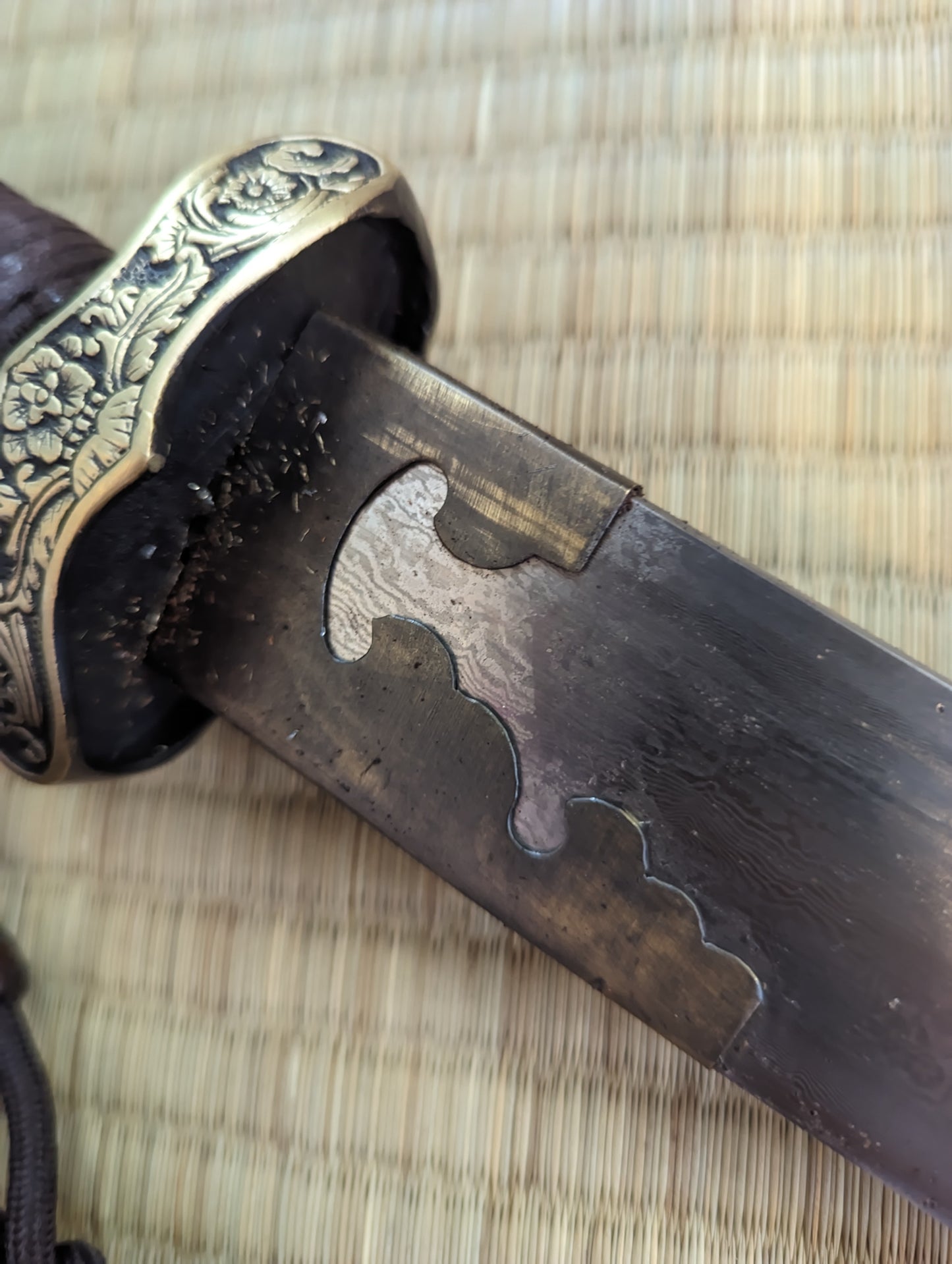 Ming Saber- Dragon Fittings, Damascus Steel