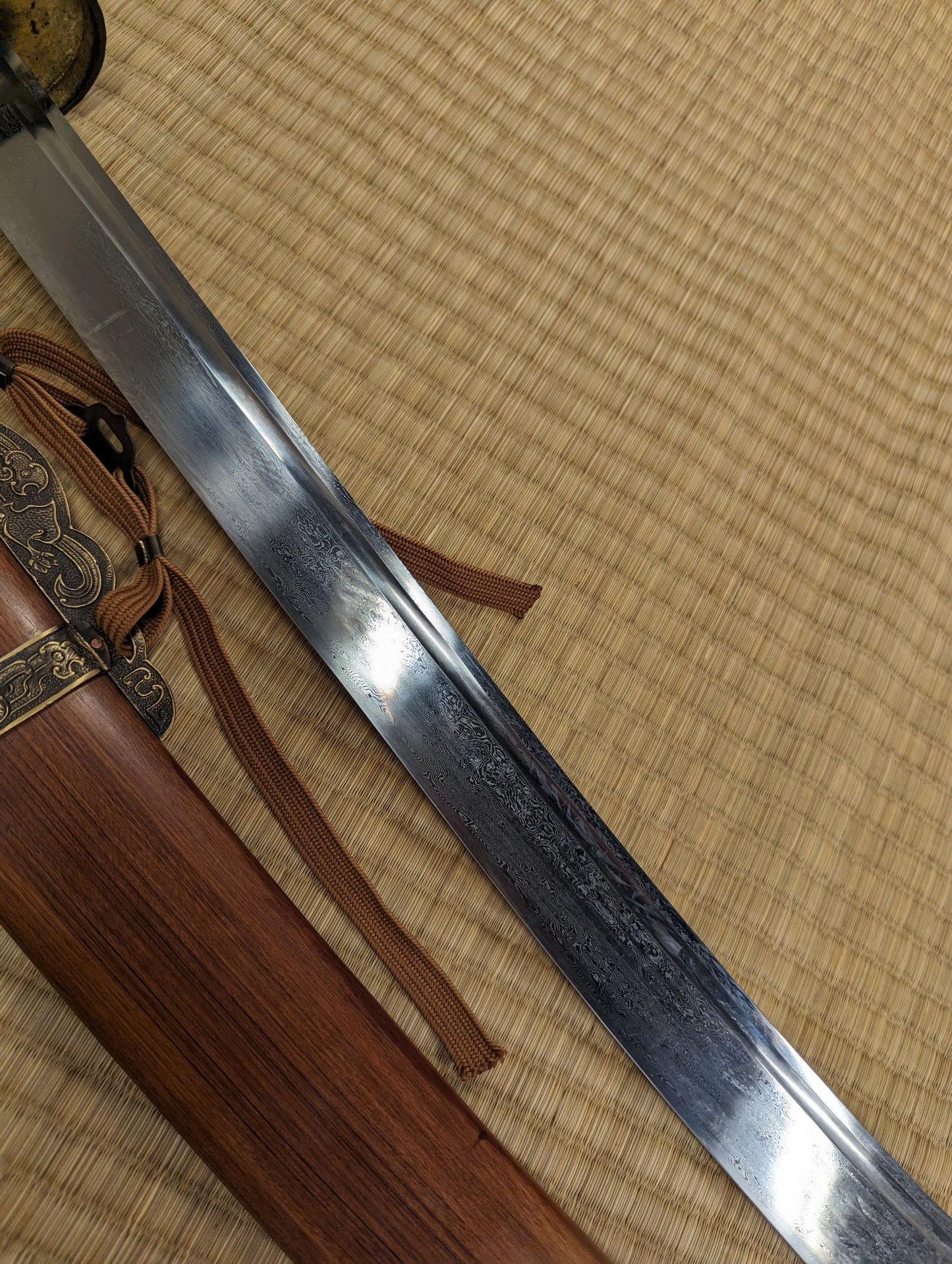 Oxtail Saber-  Damascus Steel