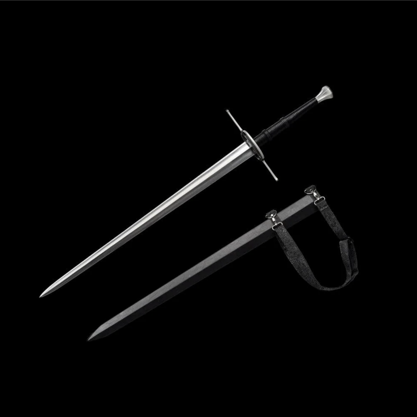 Swordier Damascus Steel Ring Guard European Longsword