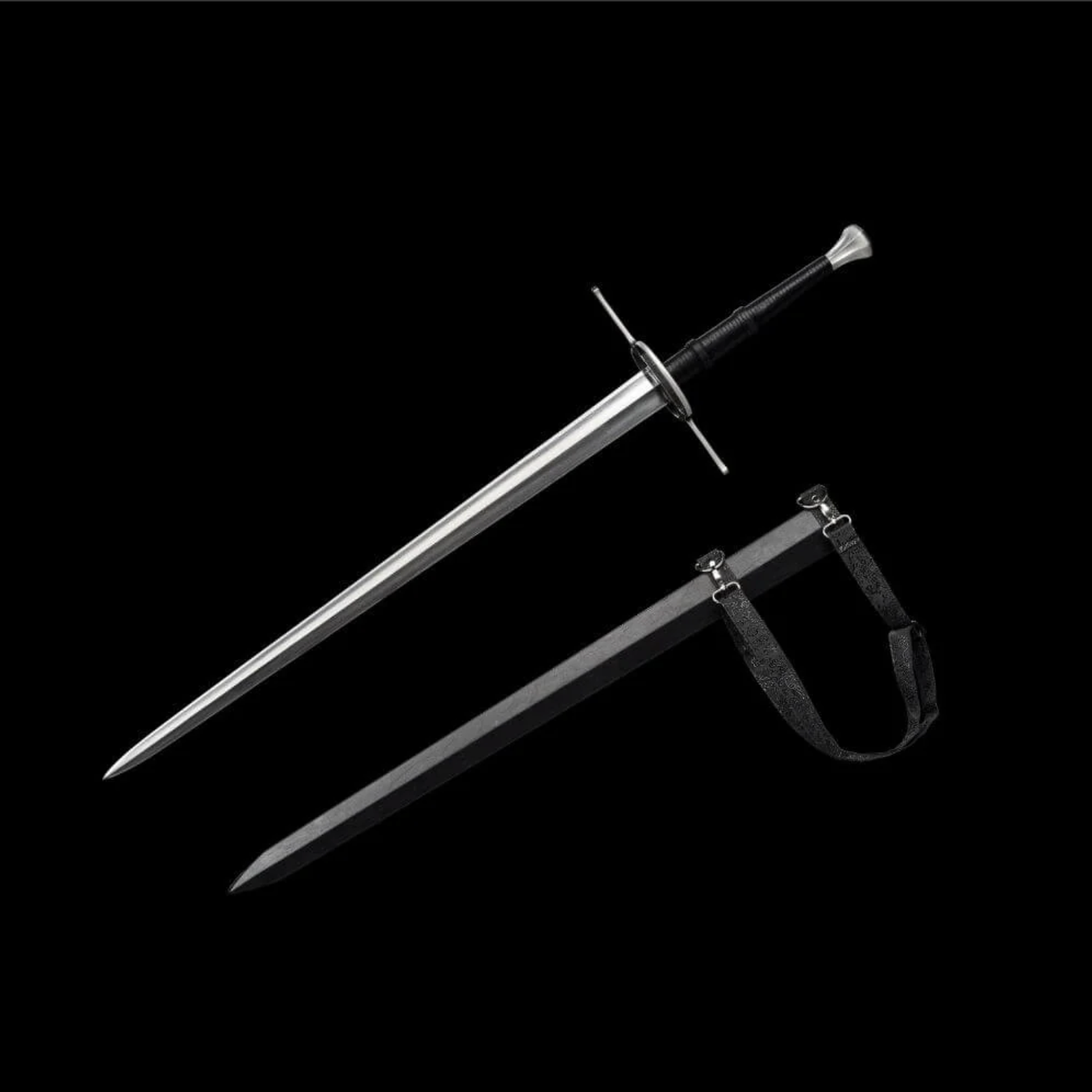 Swordier Damascus Steel Ring Guard European Longsword