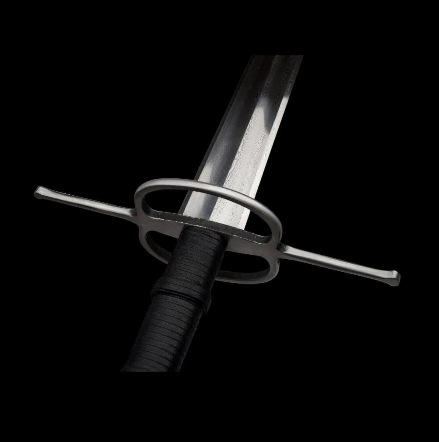 Swordier Damascus Steel Ring Guard European Longsword