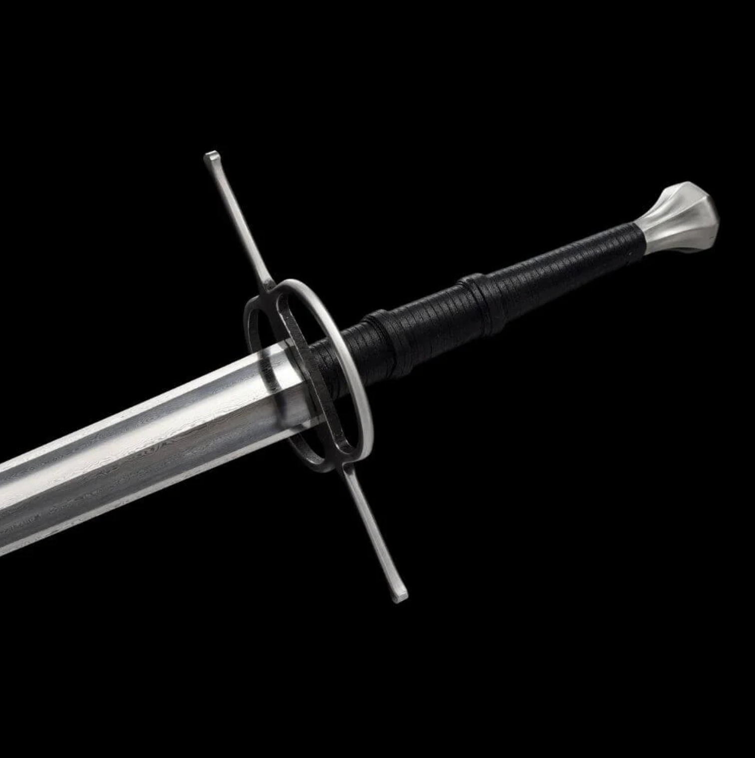 Swordier Damascus Steel Ring Guard European Longsword