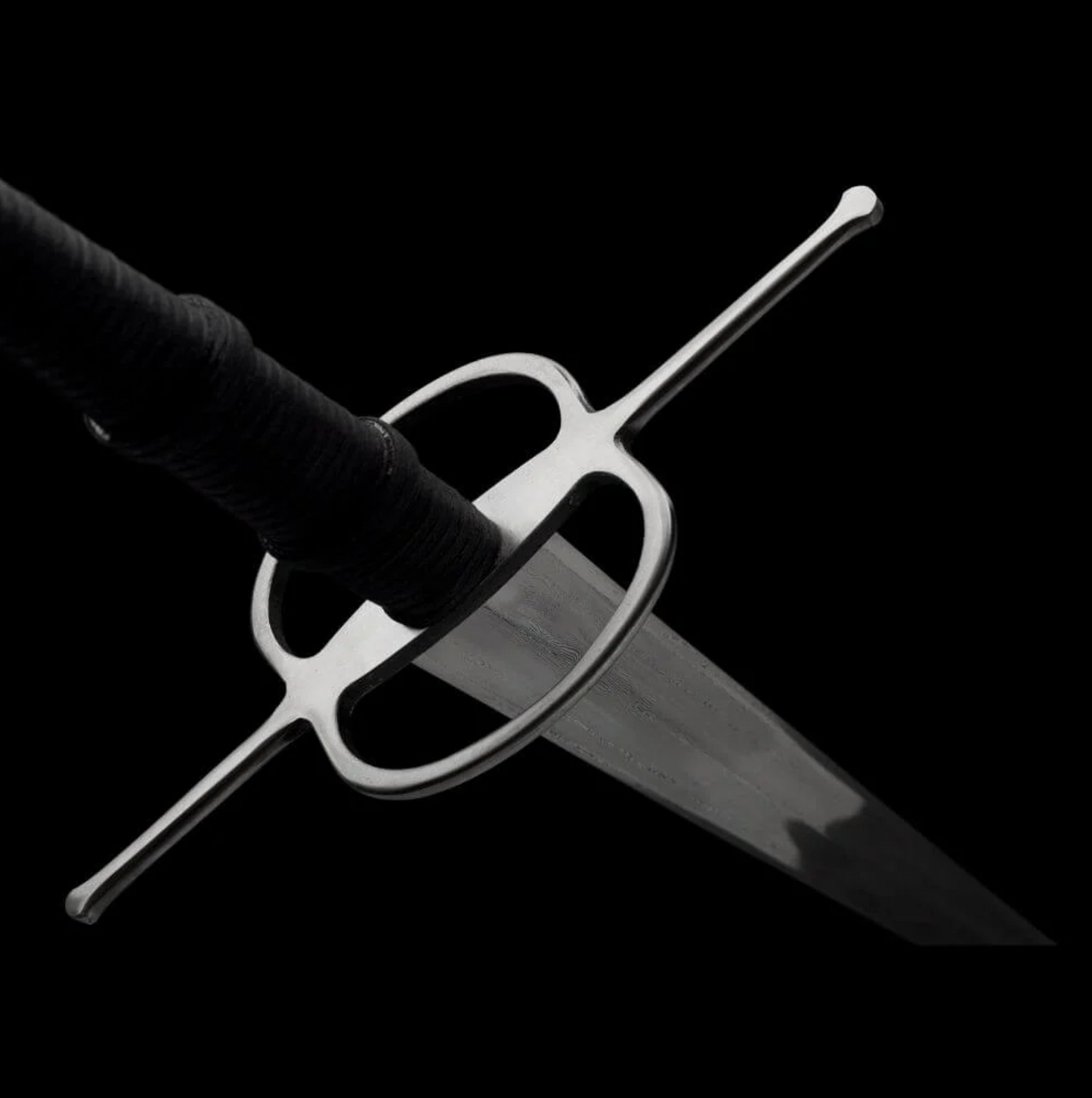 Swordier Damascus Steel Ring Guard European Longsword