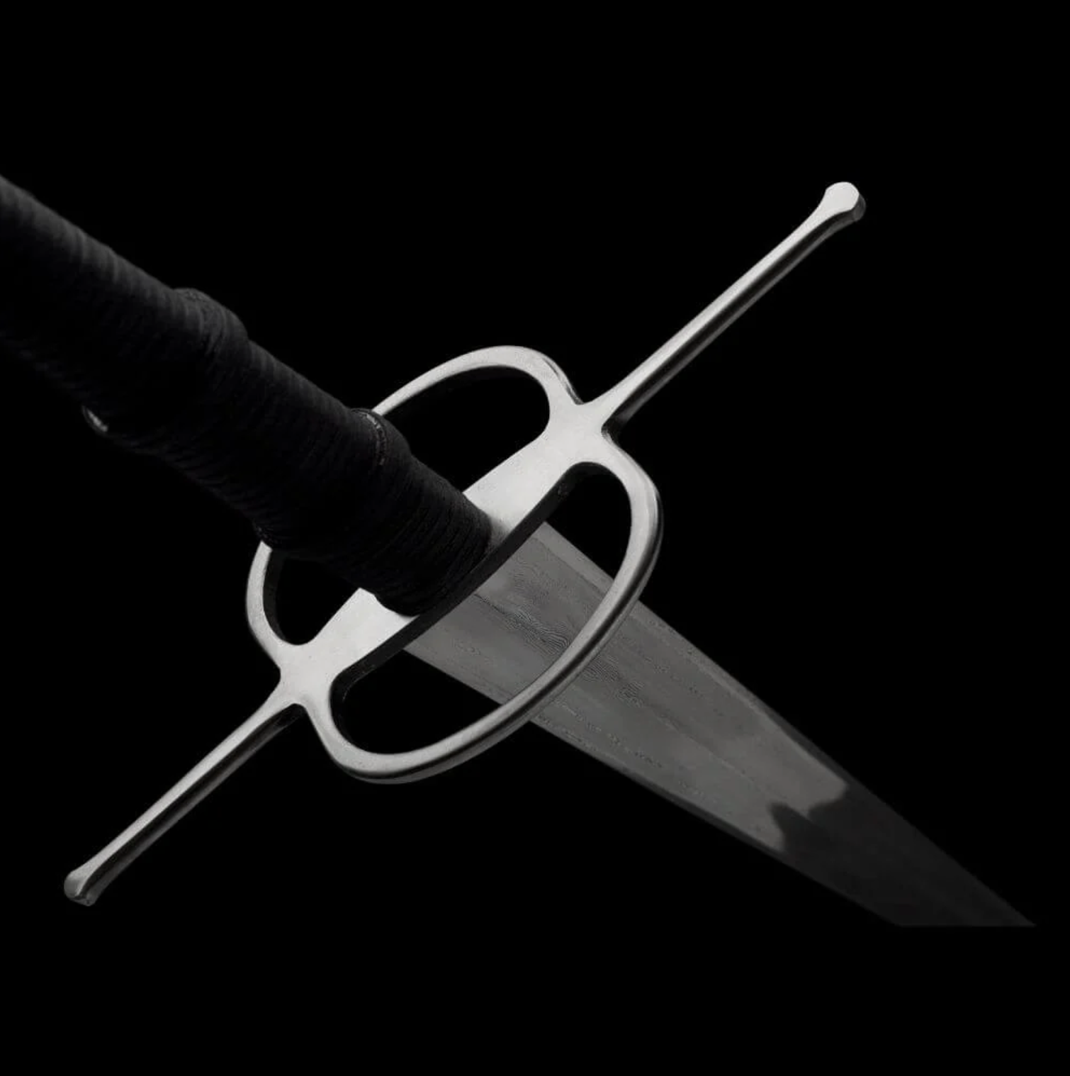 Swordier Damascus Steel Ring Guard European Longsword