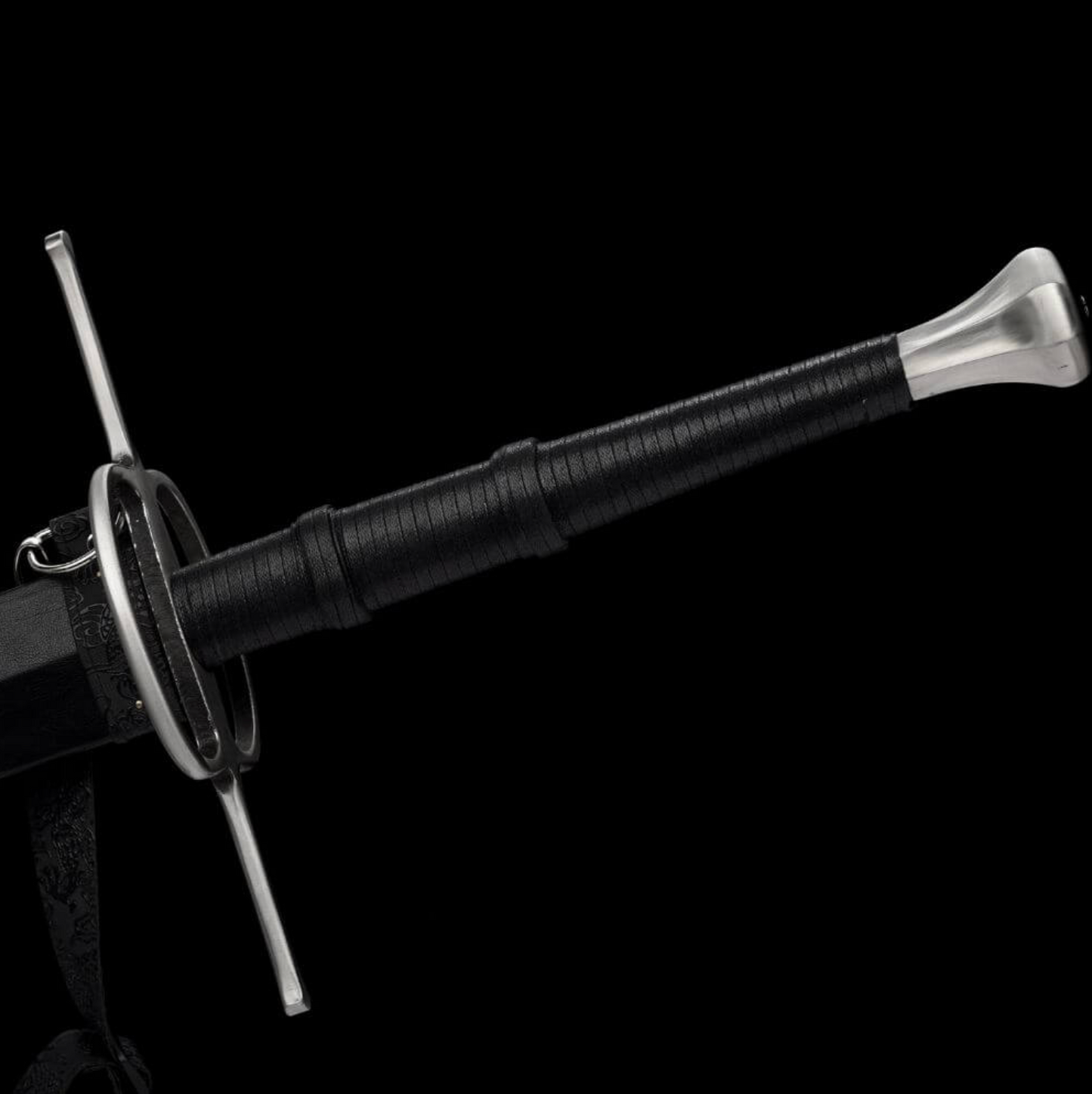 Swordier Damascus Steel Ring Guard European Longsword