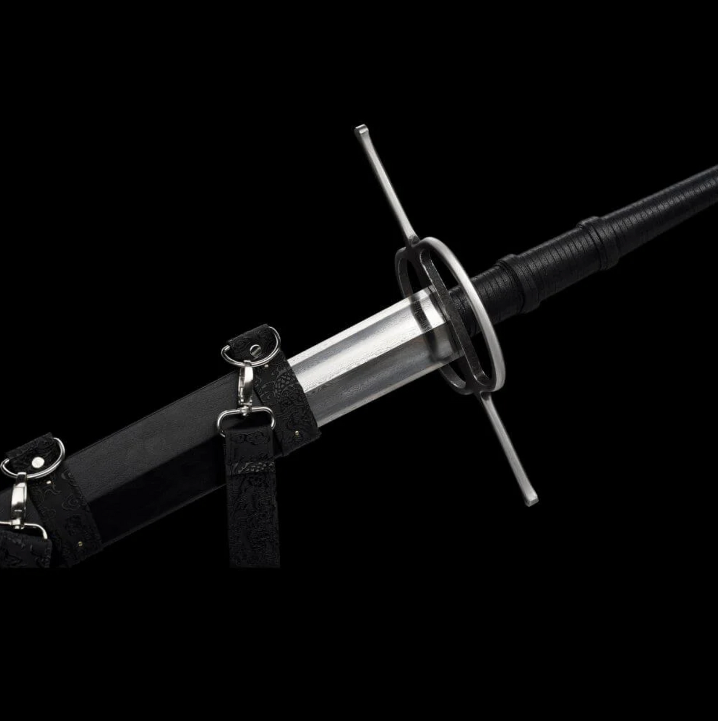 Swordier Damascus Steel Ring Guard European Longsword