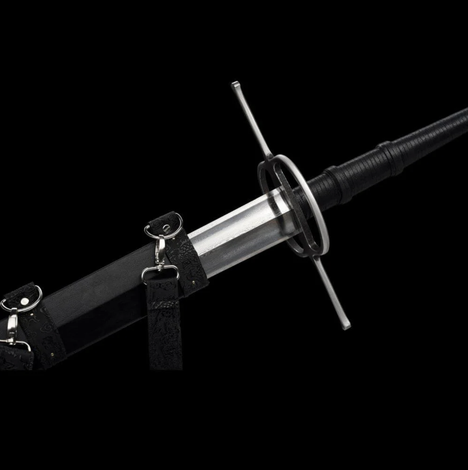 Swordier Damascus Steel Ring Guard European Longsword