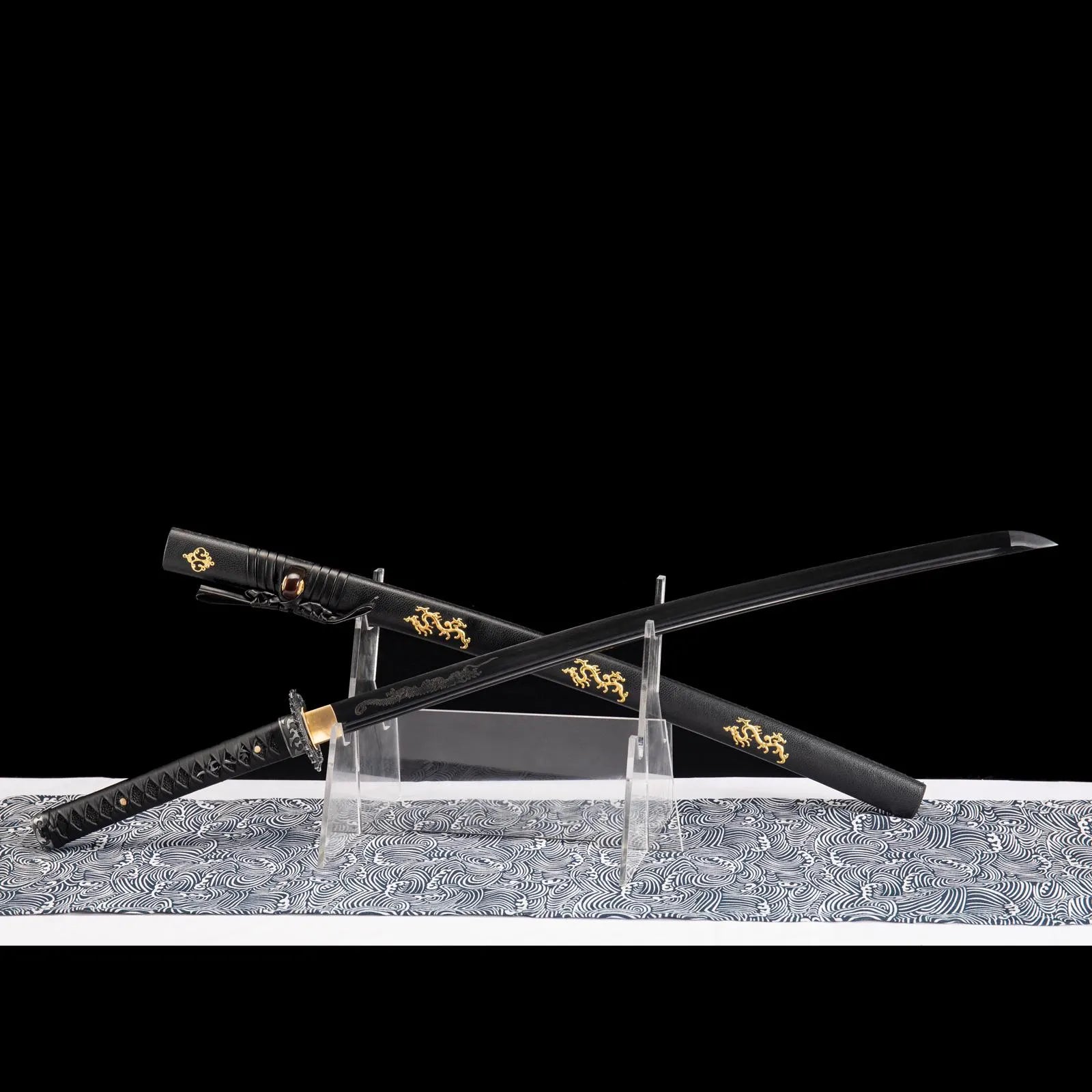 Dragonspring Katana - Dragon Fury - 65mn Black Blade