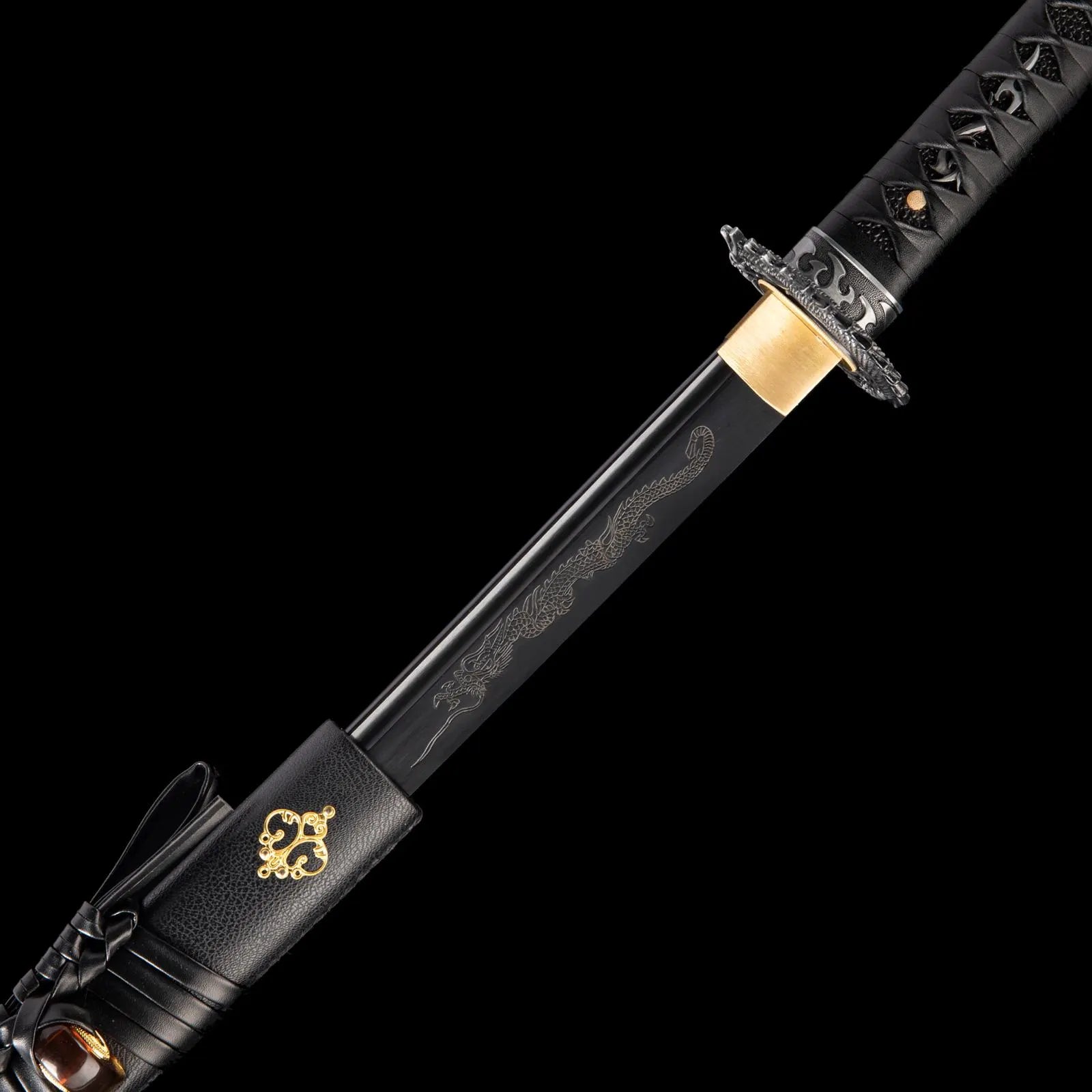 Dragonspring Katana - Dragon Fury - 65mn Black Blade