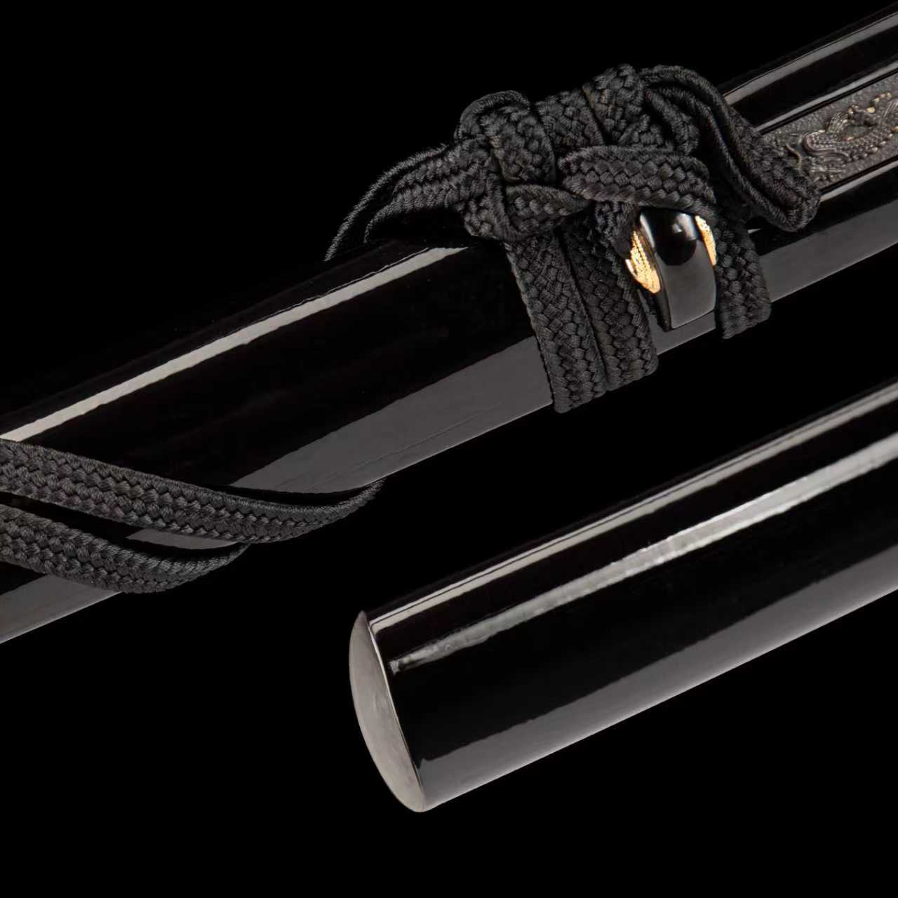 Dragonspring Katana - Night Dragon God - T10 Clay Tempered