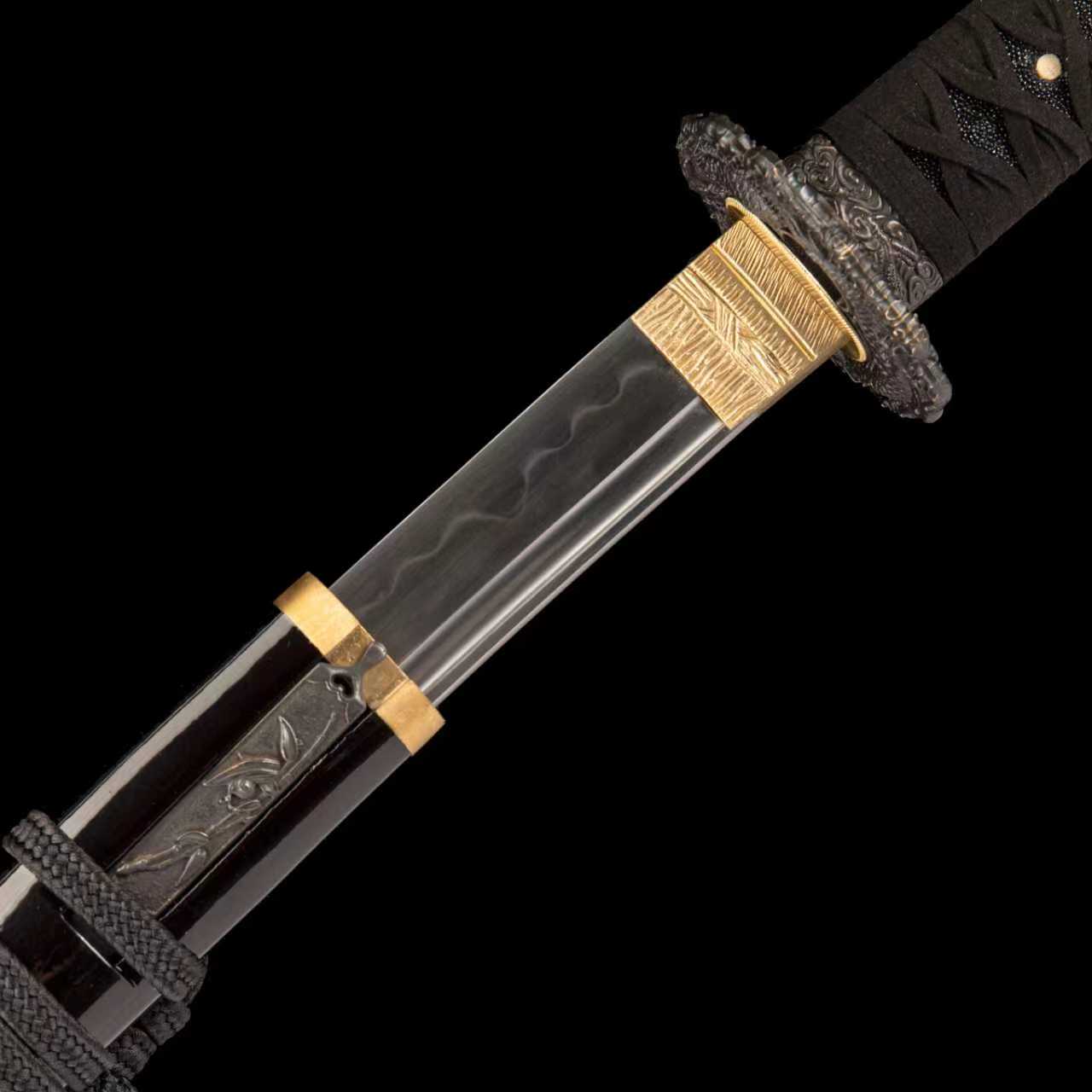 Dragonspring Katana - Night Dragon God - T10 Clay Tempered