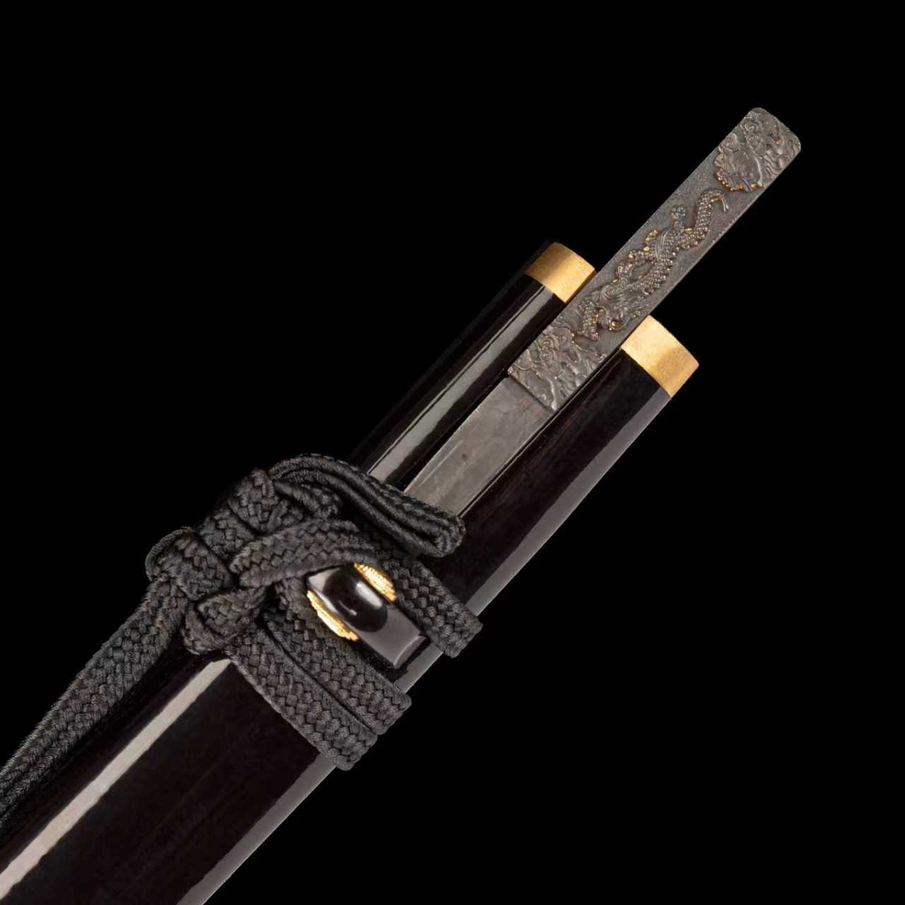 Dragonspring Katana - Night Dragon God - T10 Clay Tempered