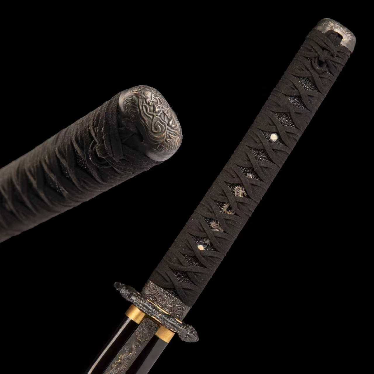 Dragonspring Katana - Night Dragon God - T10 Clay Tempered