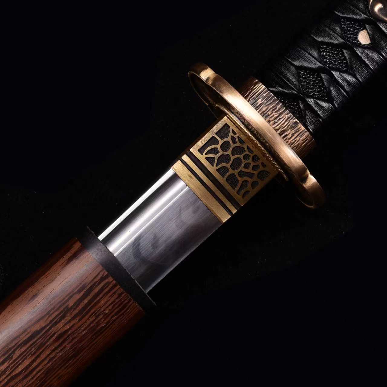 Dragonspring Forge Katana - Burning Mitsudomoe - T10 Clay Tempered