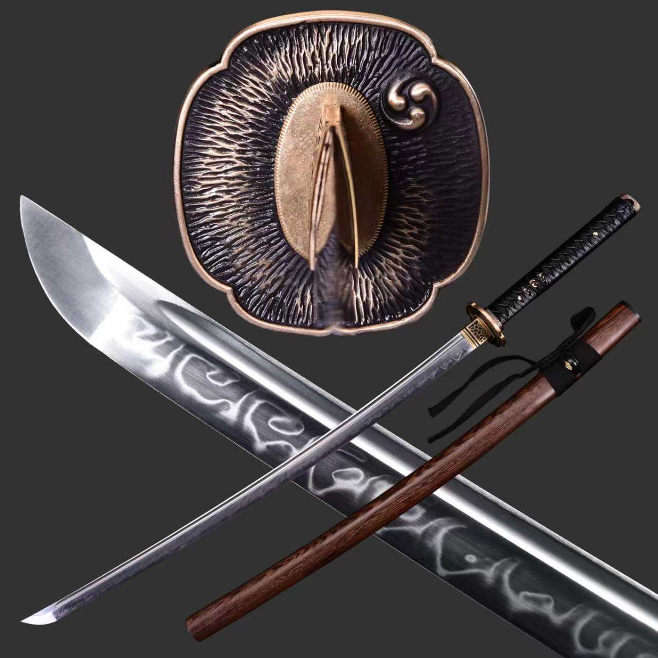 Dragonspring Forge Katana - Burning Mitsudomoe - T10 Clay Tempered